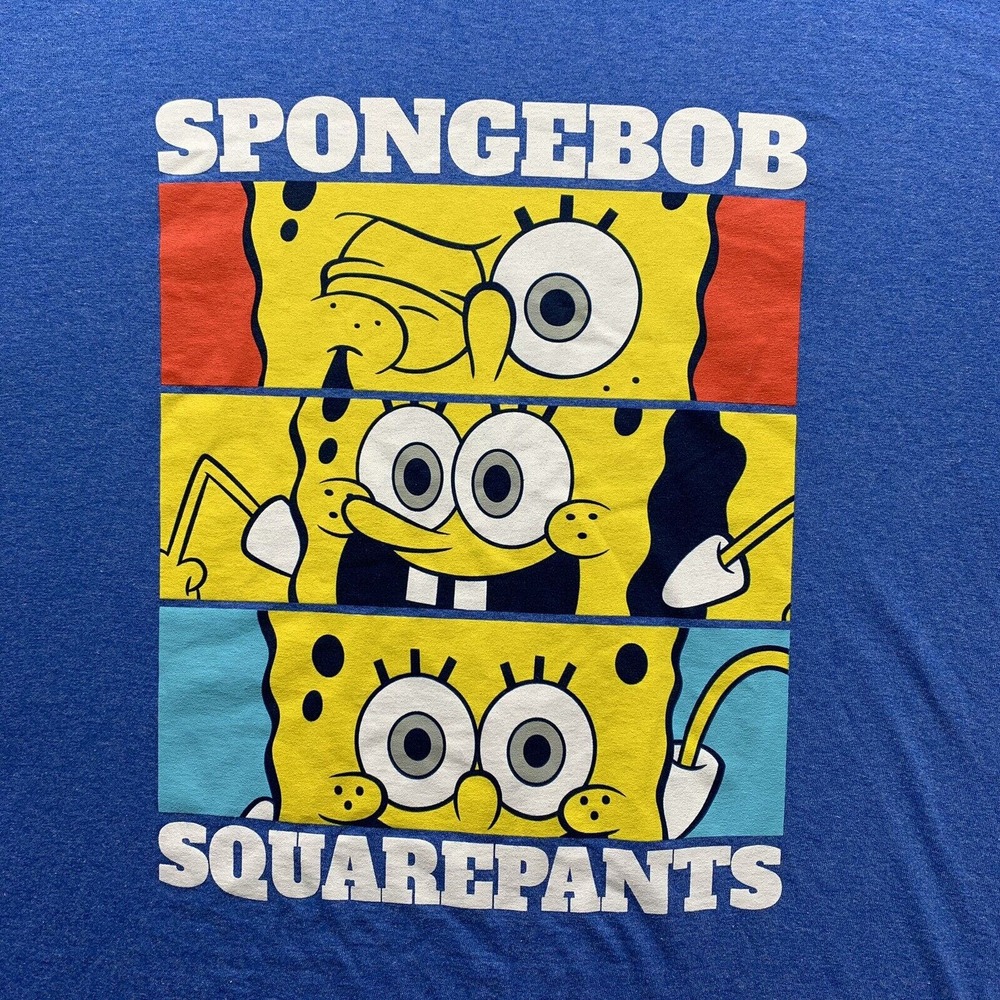SpongeBob SquarePants T-Shirt Adults XL XLarge Blue Nickelodeon Cartoons Graphic - Picture 3 of 10